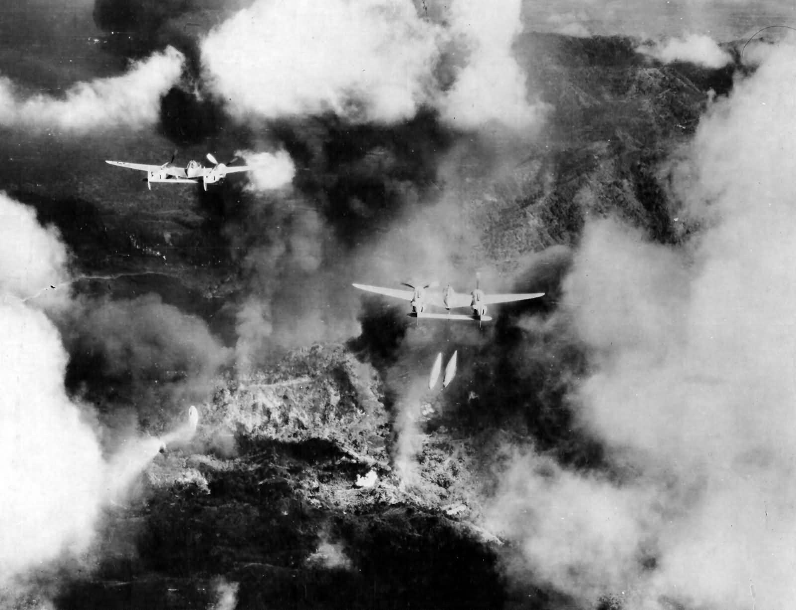 P-38 Lightning Napalm Bombing Near Ipo Dam Luzon .jpeg